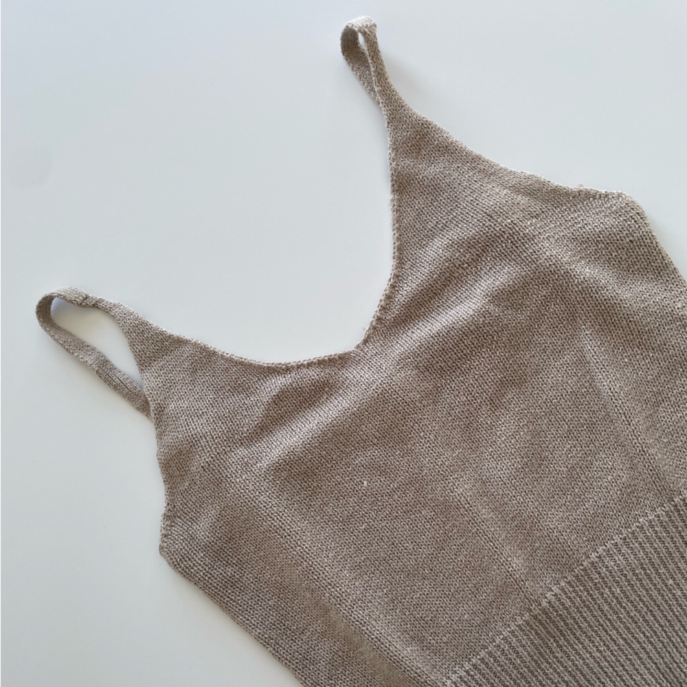 Knit tank beige